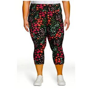 Terra & Sky Women's Plus Size Printed Capri Leggings